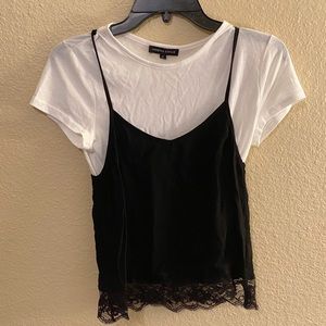 NWOT Kendall & Kylie Black Tank Over White Tee